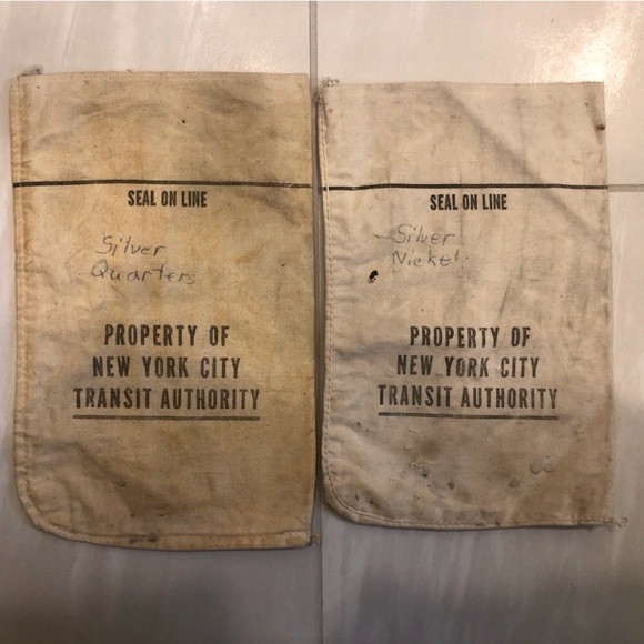 NYC Subway MTA vintage coin bags- (have 2) cotton canvas - Picture 1 of 2